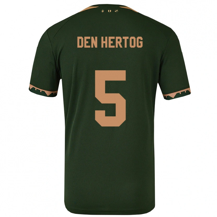 Danxen Dames Mees Den Hertog #5 Groen Goud Uitshirt Uittenue 2025/26 T-Shirt