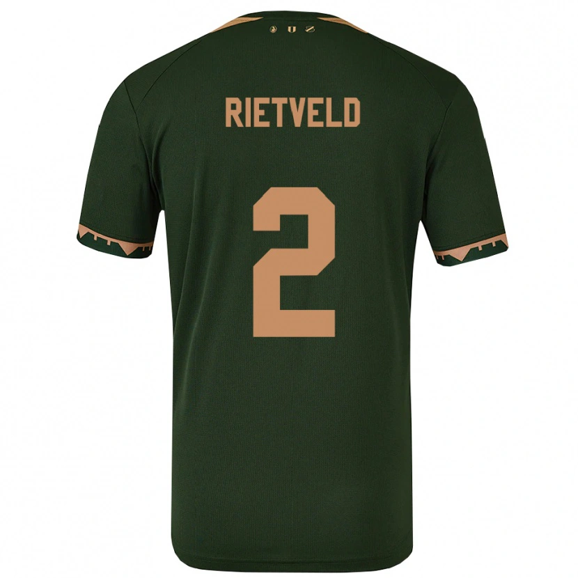 Danxen Dames Levi Rietveld #2 Groen Goud Uitshirt Uittenue 2025/26 T-Shirt