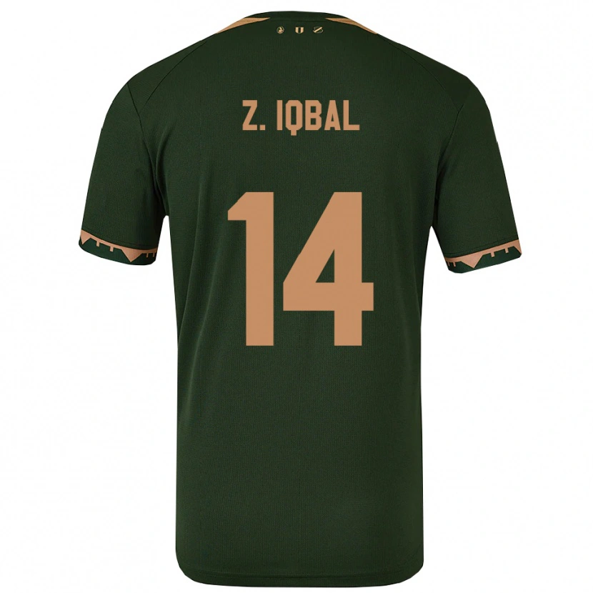 Danxen Dames Zidane Iqbal #14 Groen Goud Uitshirt Uittenue 2025/26 T-Shirt