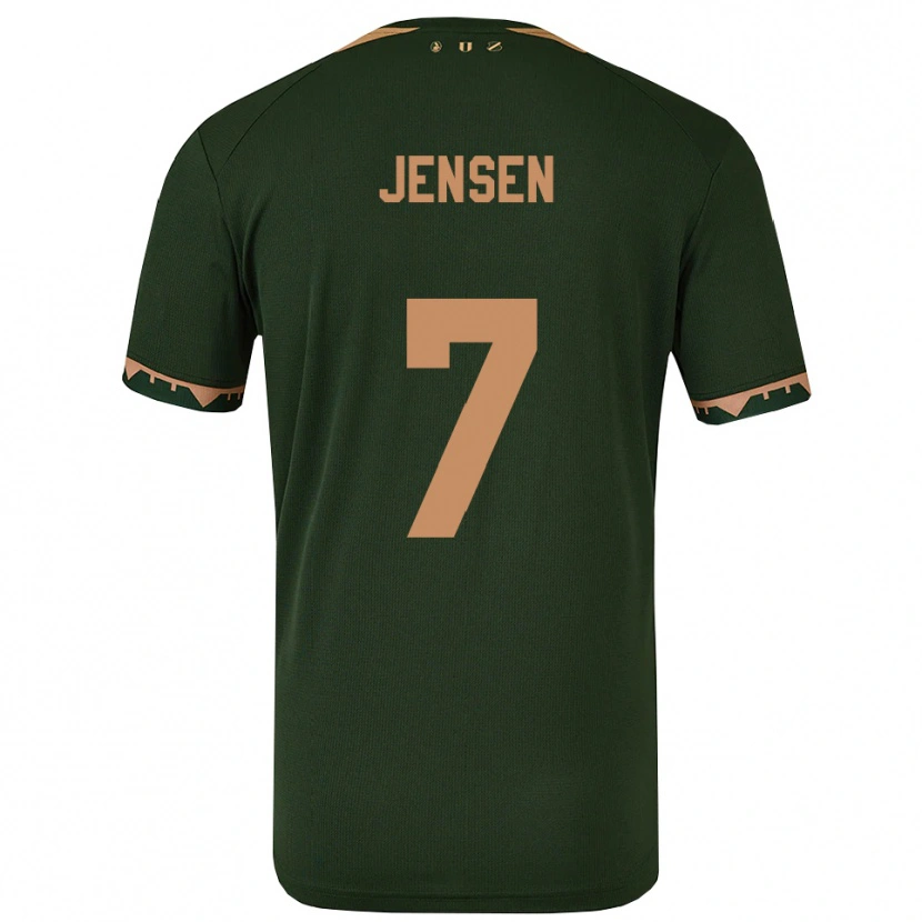 Danxen Dames Victor Jensen #7 Groen Goud Uitshirt Uittenue 2025/26 T-Shirt