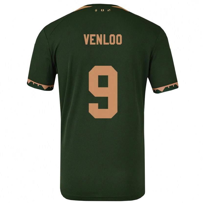 Danxen Dames Geronimo Venloo #9 Groen Goud Uitshirt Uittenue 2025/26 T-Shirt