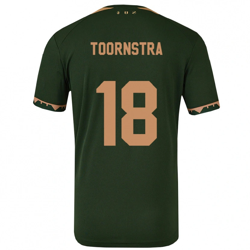 Danxen Dames Jens Toornstra #18 Groen Goud Uitshirt Uittenue 2025/26 T-Shirt