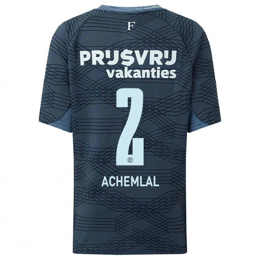 Danxen Dames Aiman Achemlal #2 Zwart Grijs Uitshirt Uittenue 2025/26 T-Shirt