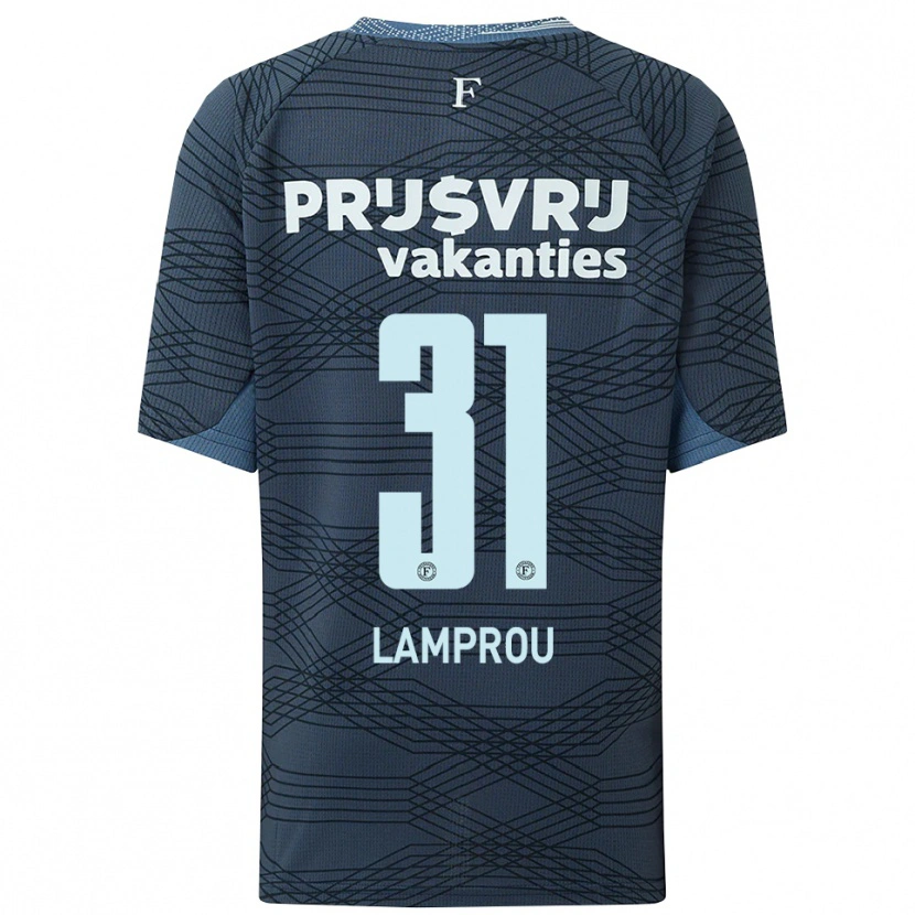 Danxen Dames Kostas Lamprou #31 Zwart Grijs Uitshirt Uittenue 2025/26 T-Shirt