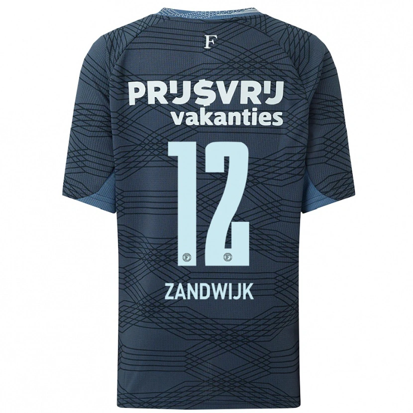 Danxen Dames Tim Zandwijk #12 Zwart Grijs Uitshirt Uittenue 2025/26 T-Shirt