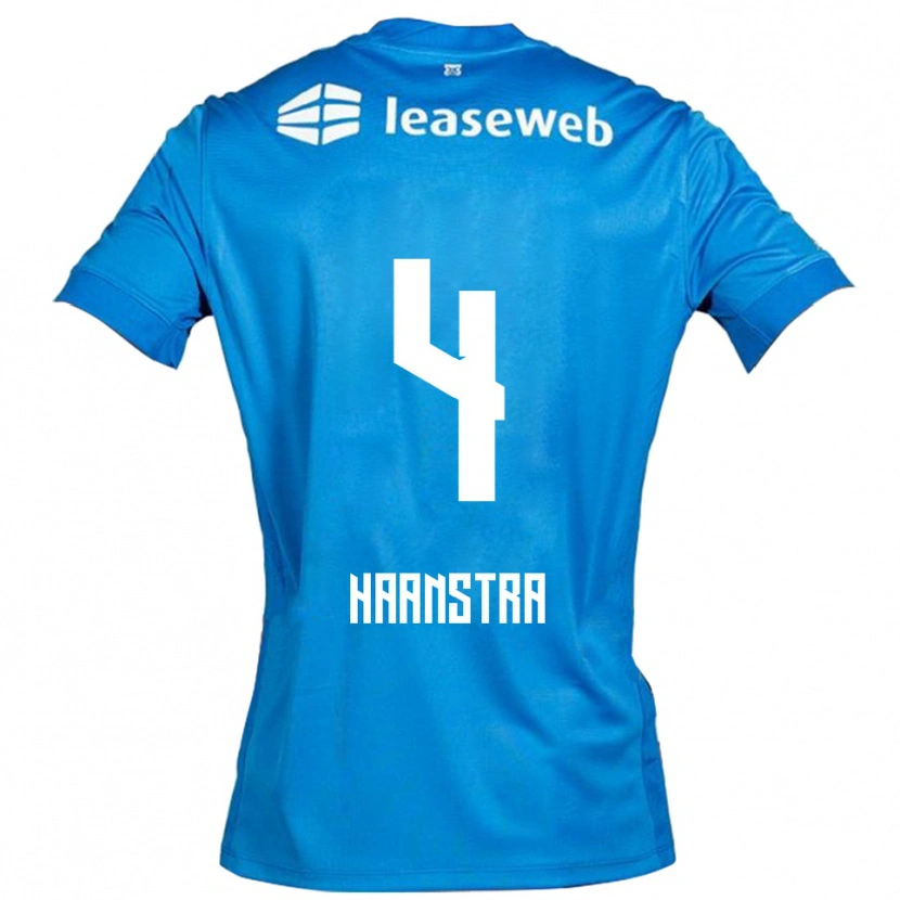 Danxen Dames Jeen Haanstra #4 Blauw Wit Uitshirt Uittenue 2025/26 T-Shirt