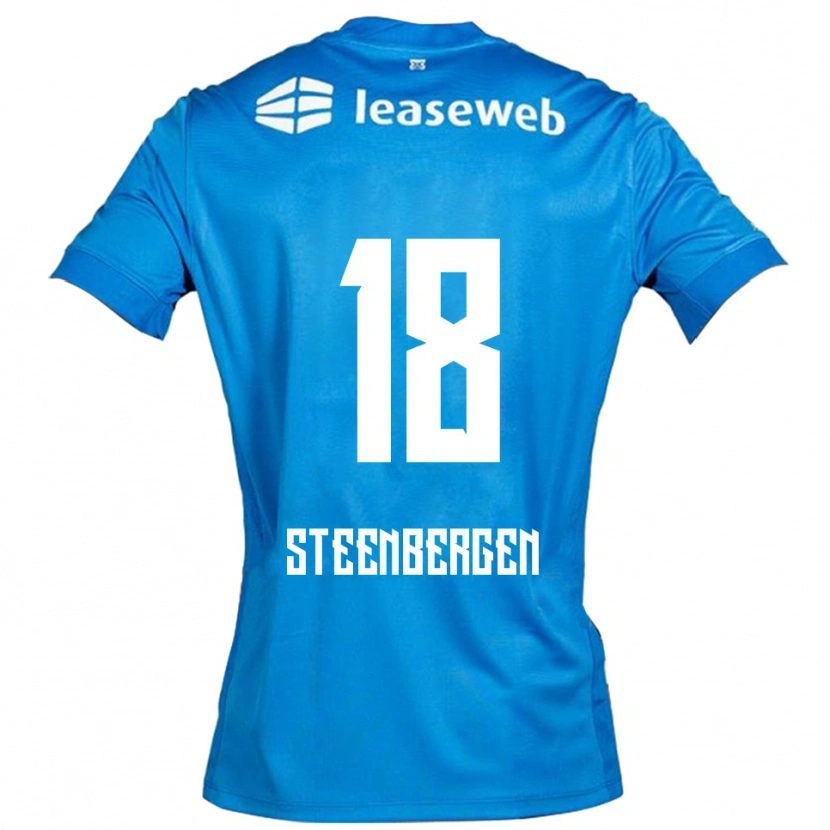 Danxen Dames Thom Steenbergen #18 Blauw Wit Uitshirt Uittenue 2025/26 T-Shirt