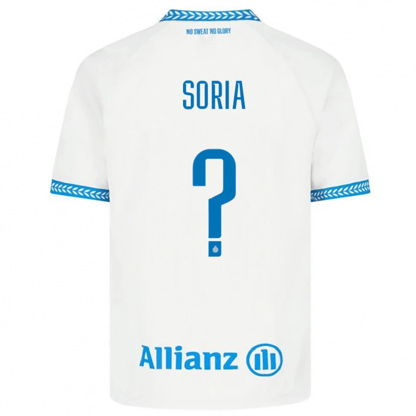 Danxen Dames Matteo Soria #0 Blauw Wit Uitshirt Uittenue 2025/26 T-Shirt