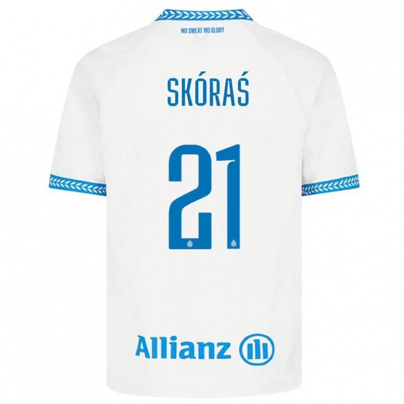 Danxen Dames Michal Skoras #21 Blauw Wit Uitshirt Uittenue 2025/26 T-Shirt