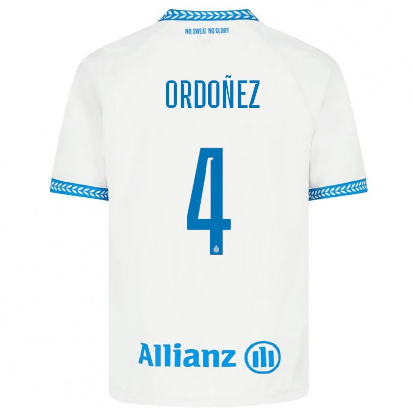 Danxen Dames Joel Ordóñez #4 Blauw Wit Uitshirt Uittenue 2025/26 T-Shirt