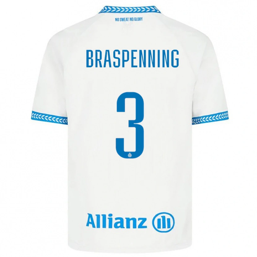 Danxen Dames Daan Braspenning #3 Blauw Wit Uitshirt Uittenue 2025/26 T-Shirt