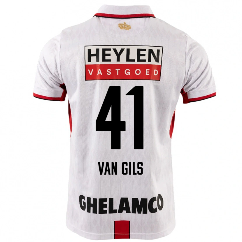 Danxen Dames Mathis Van Gils #41 Wit Rood Uitshirt Uittenue 2025/26 T-Shirt