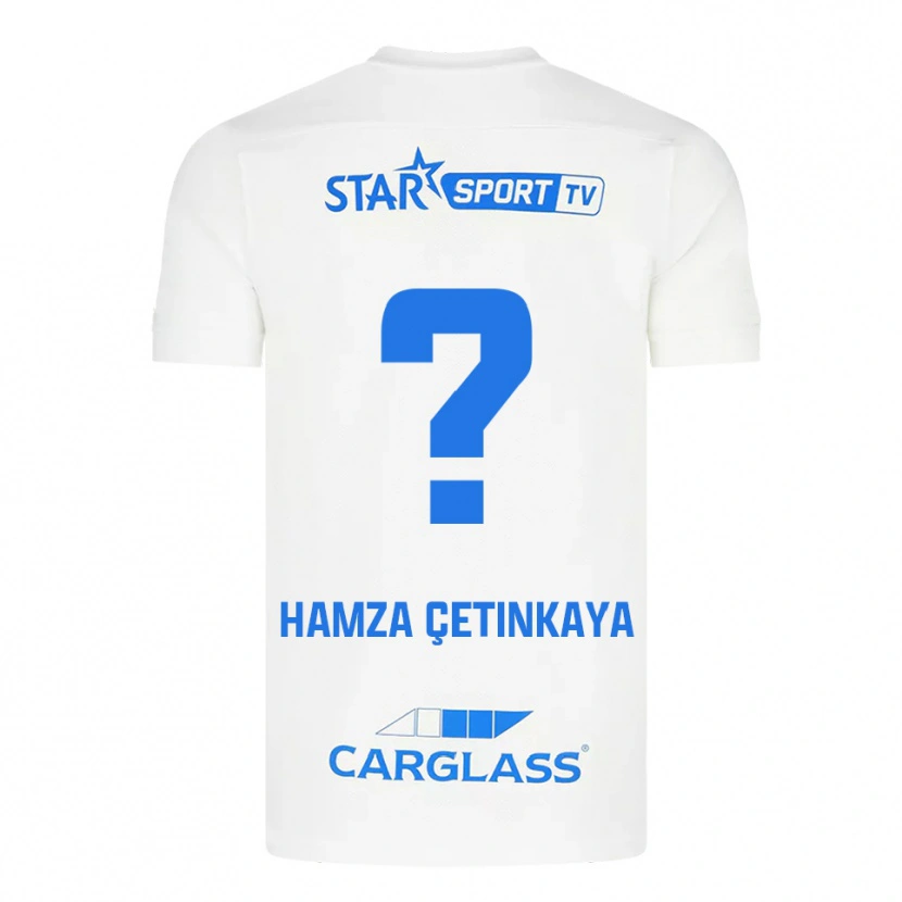 Danxen Dames Ayaz Hamza Çetinkaya #0 Wit Blauw Uitshirt Uittenue 2025/26 T-Shirt