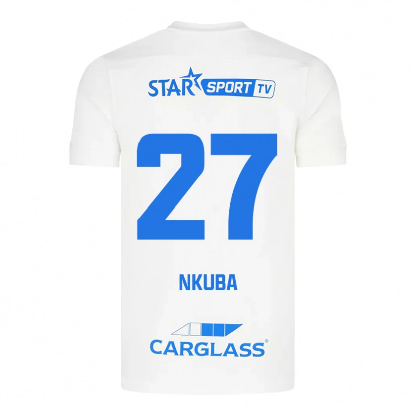 Danxen Dames Ken Nkuba #27 Wit Blauw Uitshirt Uittenue 2025/26 T-Shirt