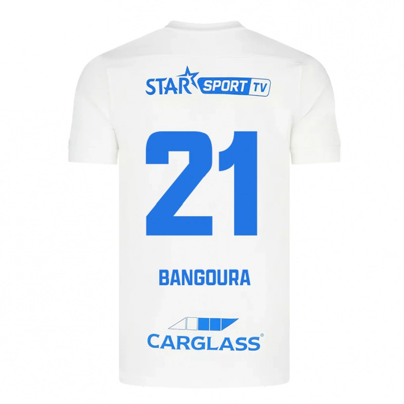 Danxen Dames Ibrahima Sory Bangoura #21 Wit Blauw Uitshirt Uittenue 2025/26 T-Shirt