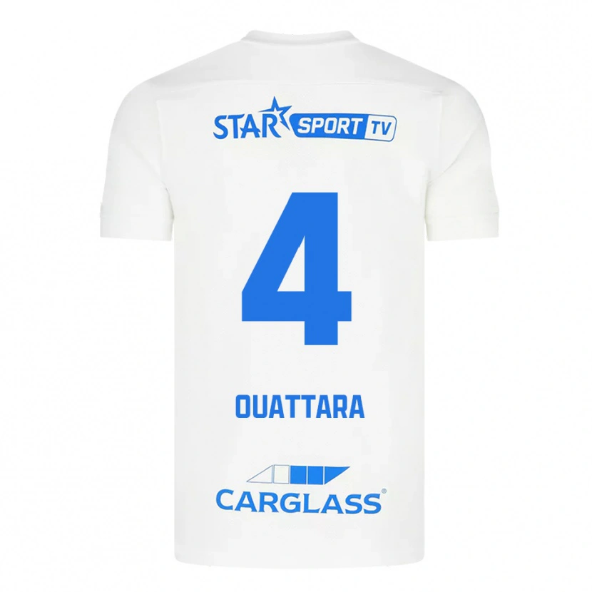 Danxen Dames Aziz Ouattara #4 Wit Blauw Uitshirt Uittenue 2025/26 T-Shirt