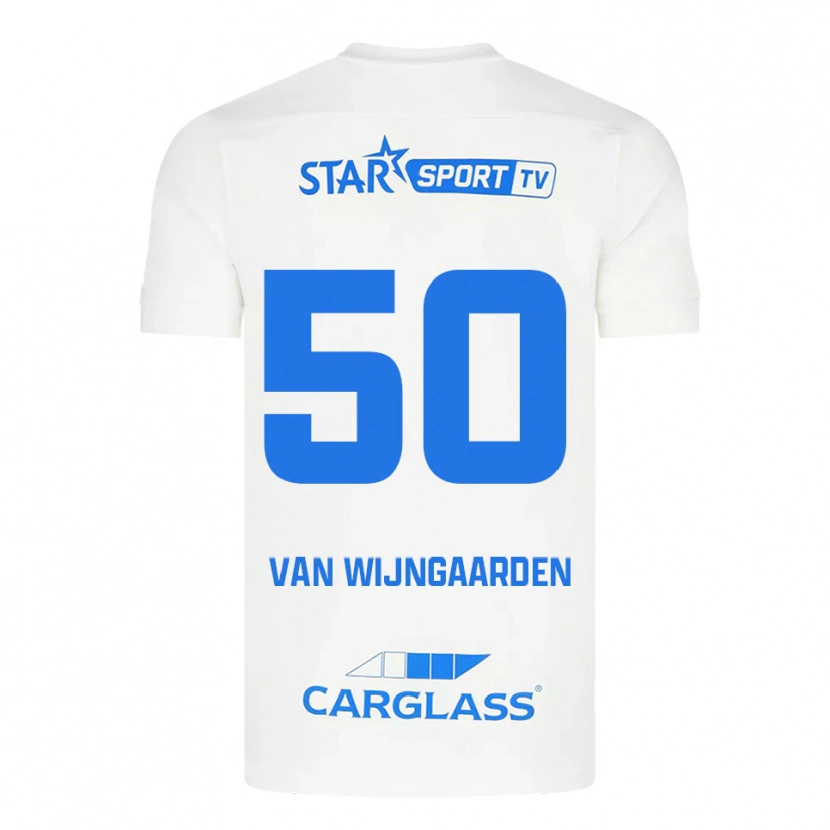 Danxen Dames Maren Van Wijngaarden #50 Wit Blauw Uitshirt Uittenue 2025/26 T-Shirt