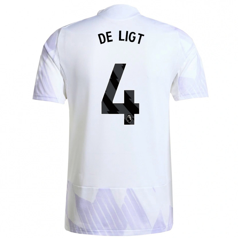 Danxen Dames Matthijs De Ligt #4 Wit Paars Paars Uitshirt Uittenue 2025/26 T-Shirt