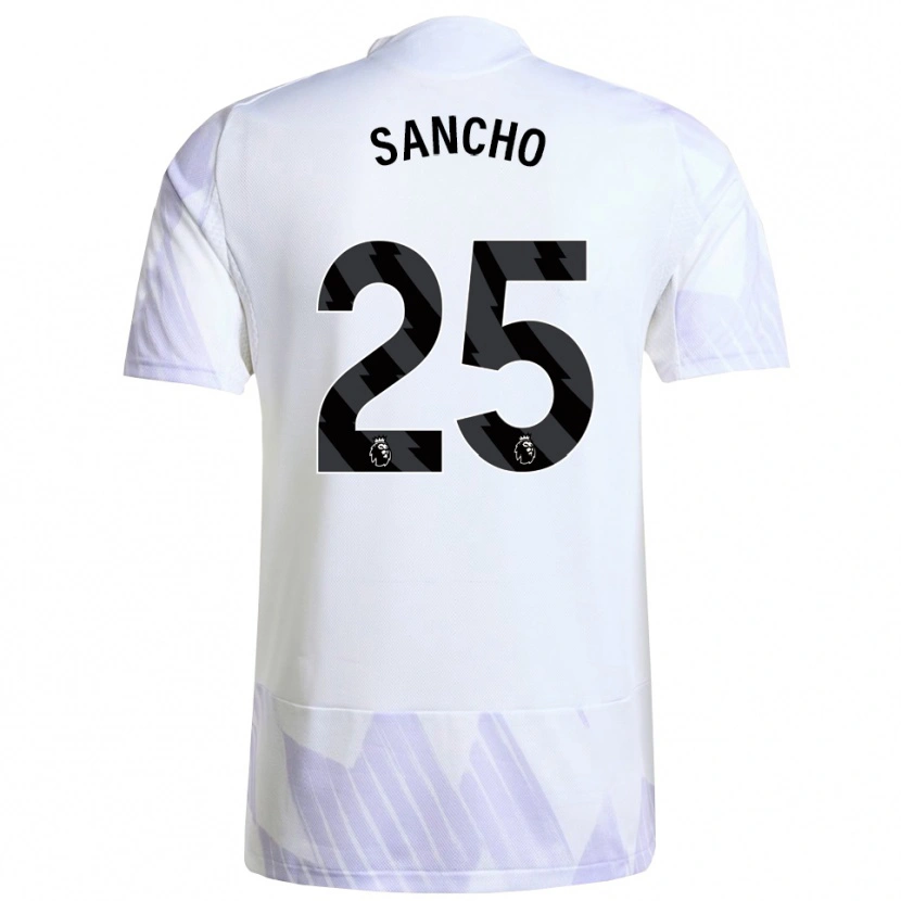 Danxen Dames Jadon Sancho #25 Wit Paars Paars Uitshirt Uittenue 2025/26 T-Shirt