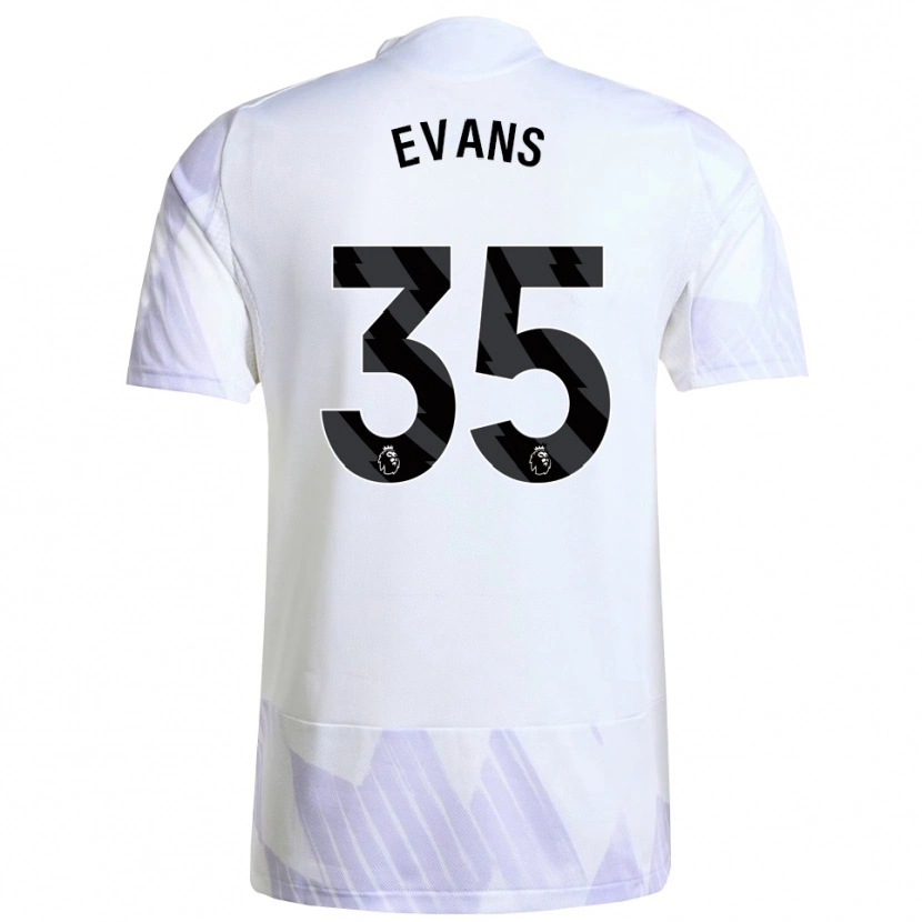 Danxen Dames Jonny Evans #35 Wit Paars Paars Uitshirt Uittenue 2025/26 T-Shirt