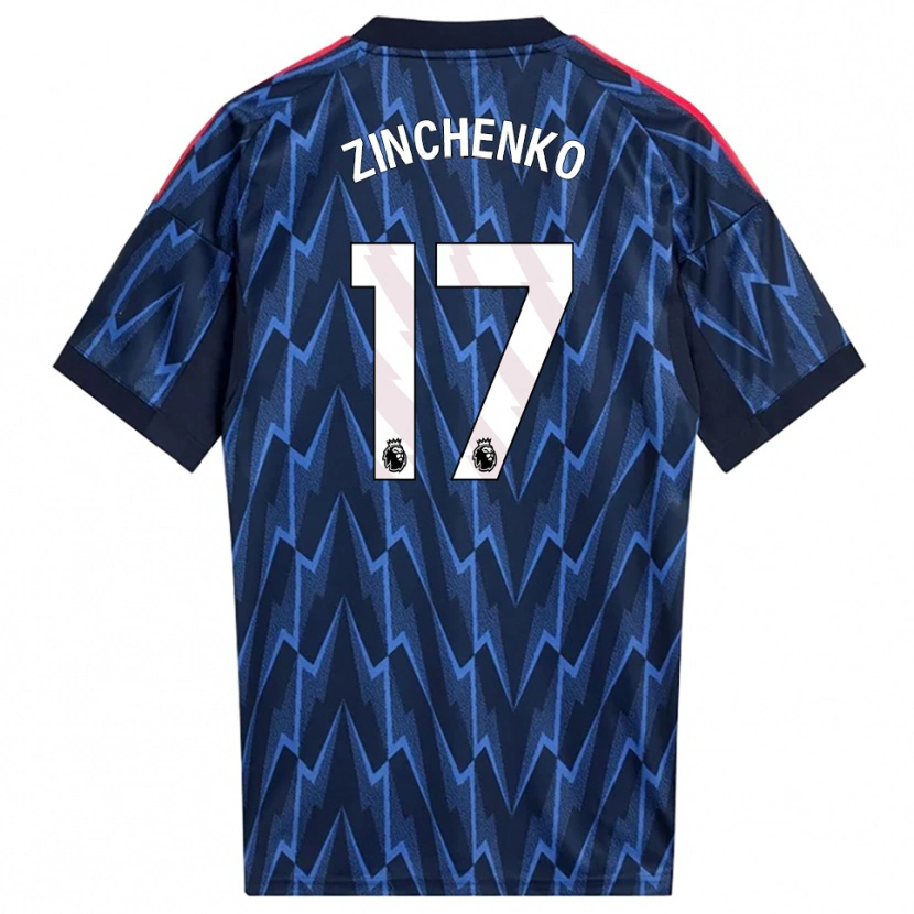 Danxen Dames Oleksandr Zinchenko #17 Marineblauw Rood Uitshirt Uittenue 2025/26 T-Shirt
