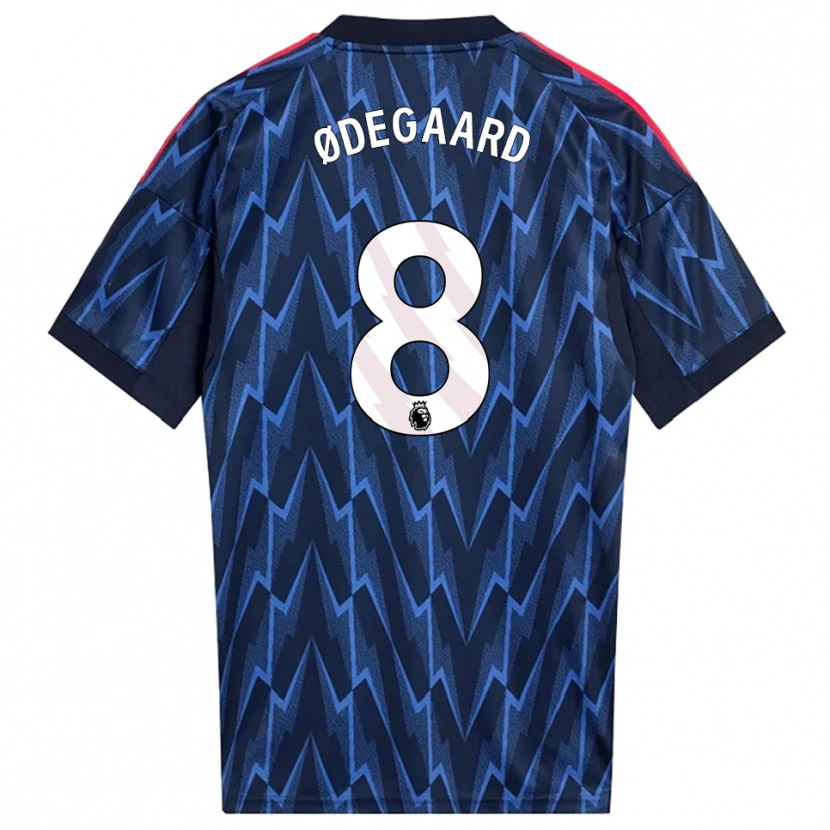Danxen Dames Martin Ødegaard #8 Marineblauw Rood Uitshirt Uittenue 2025/26 T-Shirt
