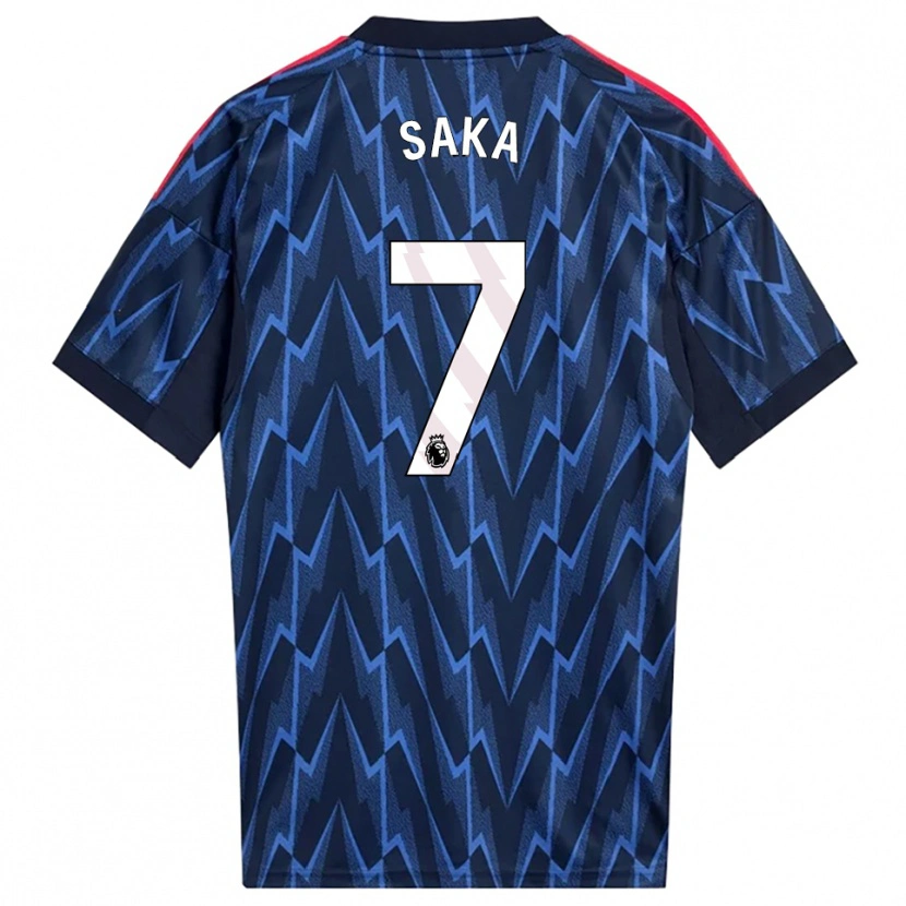 Danxen Dames Bukayo Saka #7 Marineblauw Rood Uitshirt Uittenue 2025/26 T-Shirt