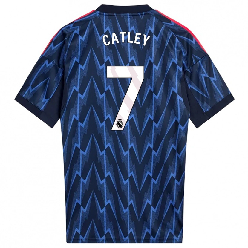 Danxen Dames Steph Catley #7 Marineblauw Rood Uitshirt Uittenue 2025/26 T-Shirt