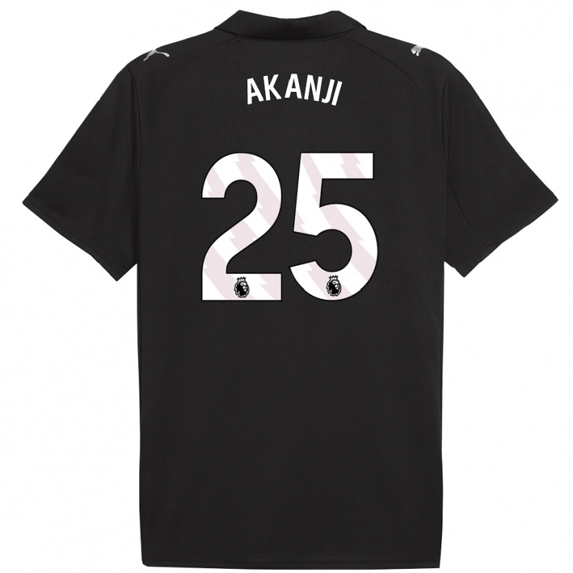 Danxen Dames Manuel Akanji #25 Zwart Wit Uitshirt Uittenue 2025/26 T-Shirt