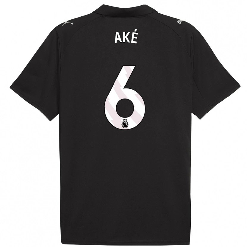 Danxen Dames Nathan Aké #6 Zwart Wit Uitshirt Uittenue 2025/26 T-Shirt