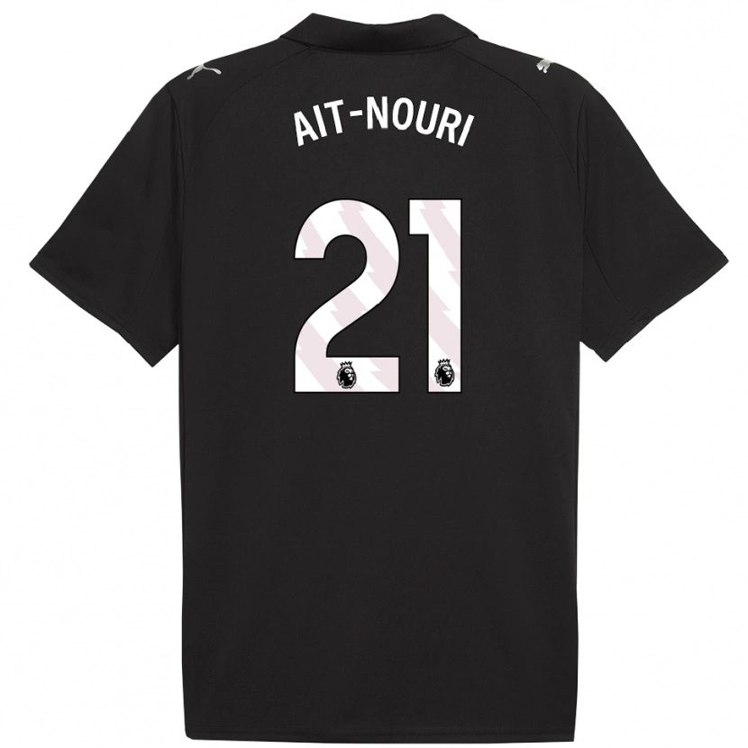 Danxen Dames Rayan Aït-Nouri #21 Zwart Wit Uitshirt Uittenue 2025/26 T-Shirt
