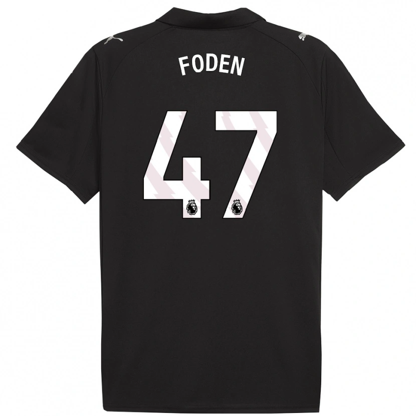 Danxen Dames Phil Foden #47 Zwart Wit Uitshirt Uittenue 2025/26 T-Shirt