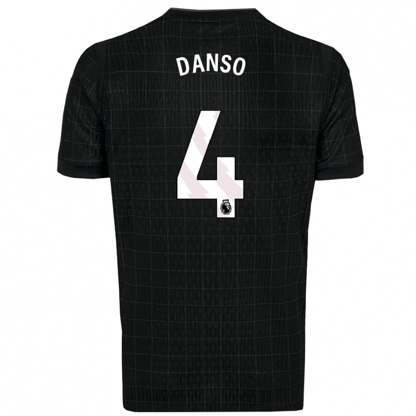 Danxen Dames Kevin Danso #4 Zwart Grijs Uitshirt Uittenue 2025/26 T-Shirt