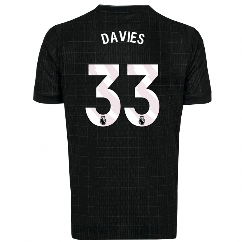 Danxen Dames Ben Davies #33 Zwart Grijs Uitshirt Uittenue 2025/26 T-Shirt