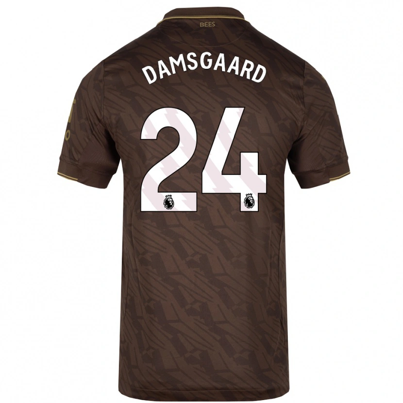 Danxen Dames Mikkel Damsgaard #24 Bruin Goud Uitshirt Uittenue 2025/26 T-Shirt