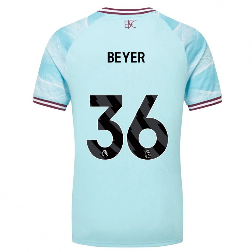 Danxen Dames Jordan Beyer #36 Hemelsblauw Bourgondisch Uitshirt Uittenue 2025/26 T-Shirt