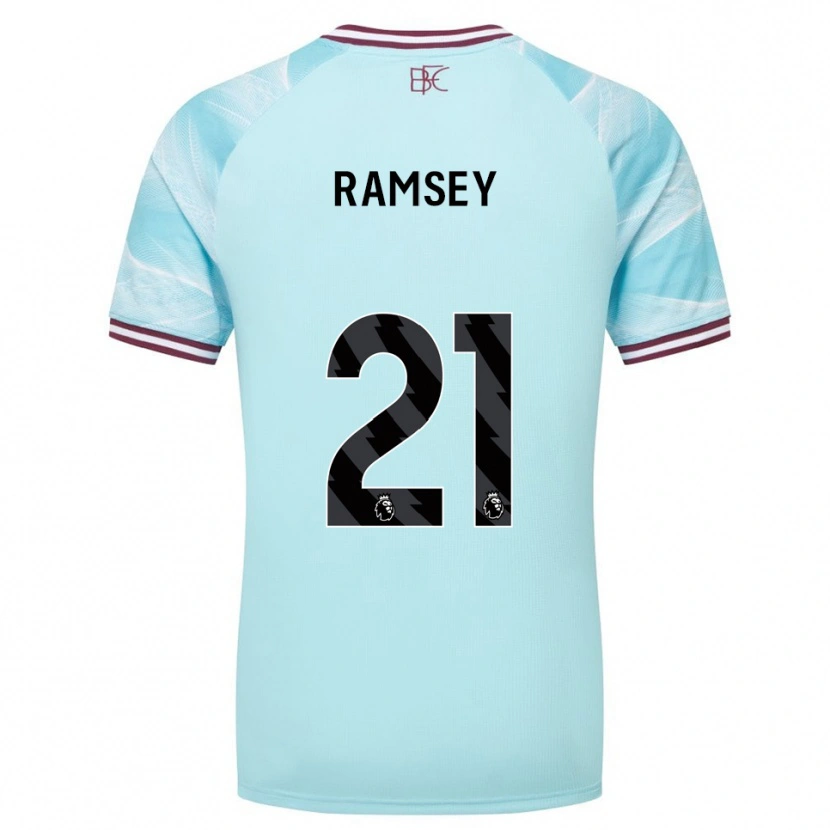 Danxen Dames Aaron Ramsey #21 Hemelsblauw Bourgondisch Uitshirt Uittenue 2025/26 T-Shirt
