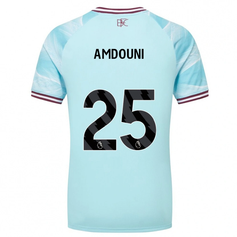 Danxen Dames Zeki Amdouni #25 Hemelsblauw Bourgondisch Uitshirt Uittenue 2025/26 T-Shirt