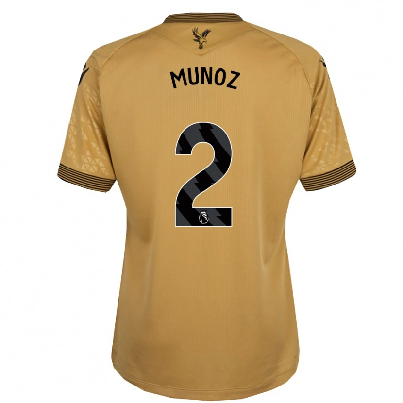 Danxen Dames Daniel Muñoz #2 Goud Zwart Uitshirt Uittenue 2025/26 T-Shirt