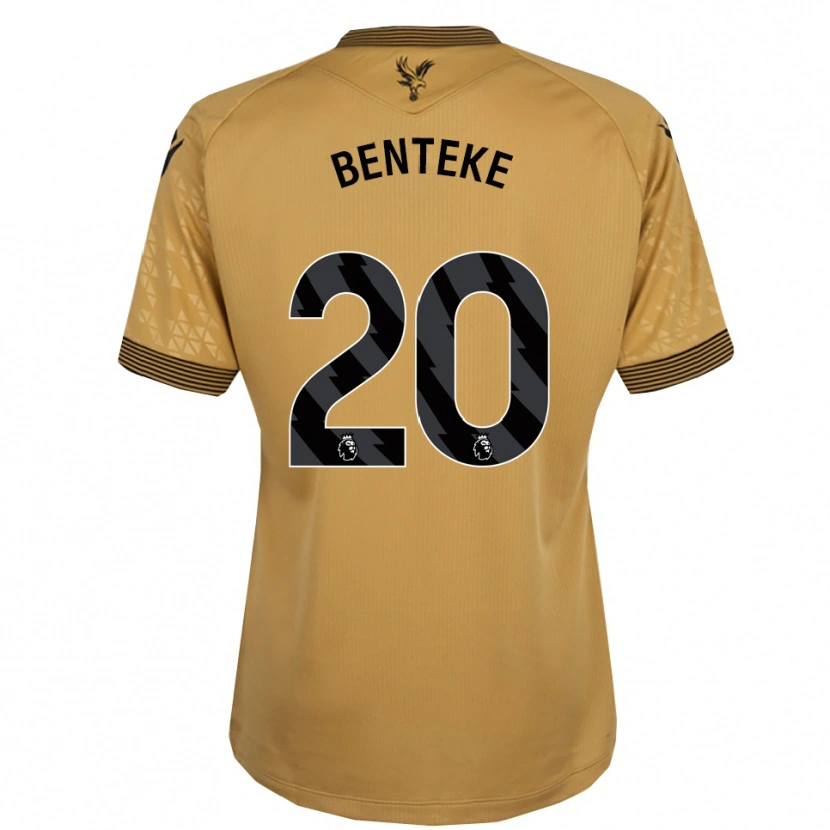 Danxen Dames Christian Benteke #20 Goud Zwart Uitshirt Uittenue 2025/26 T-Shirt