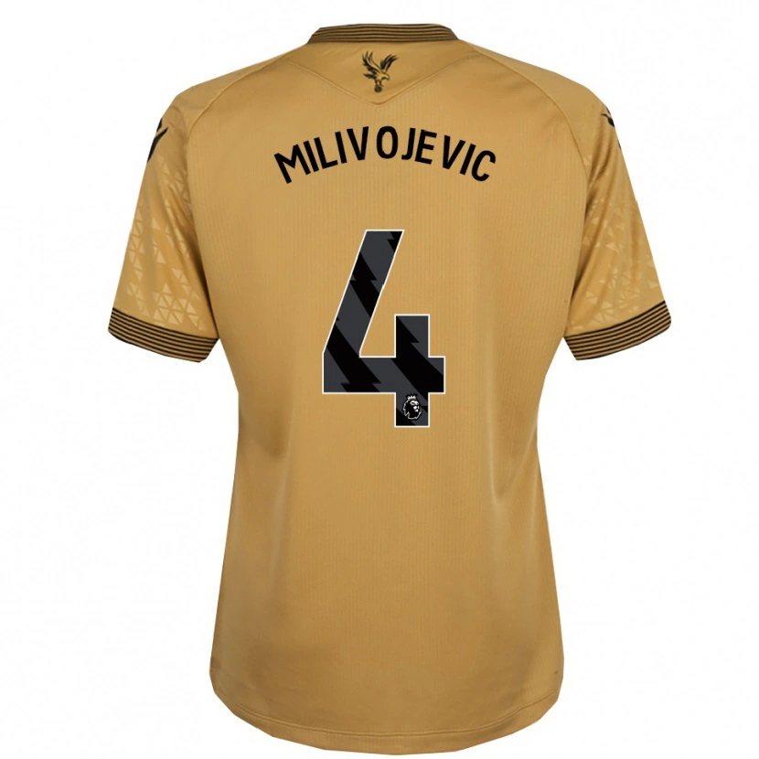 Danxen Dames Luka Milivojevic #4 Goud Zwart Uitshirt Uittenue 2025/26 T-Shirt