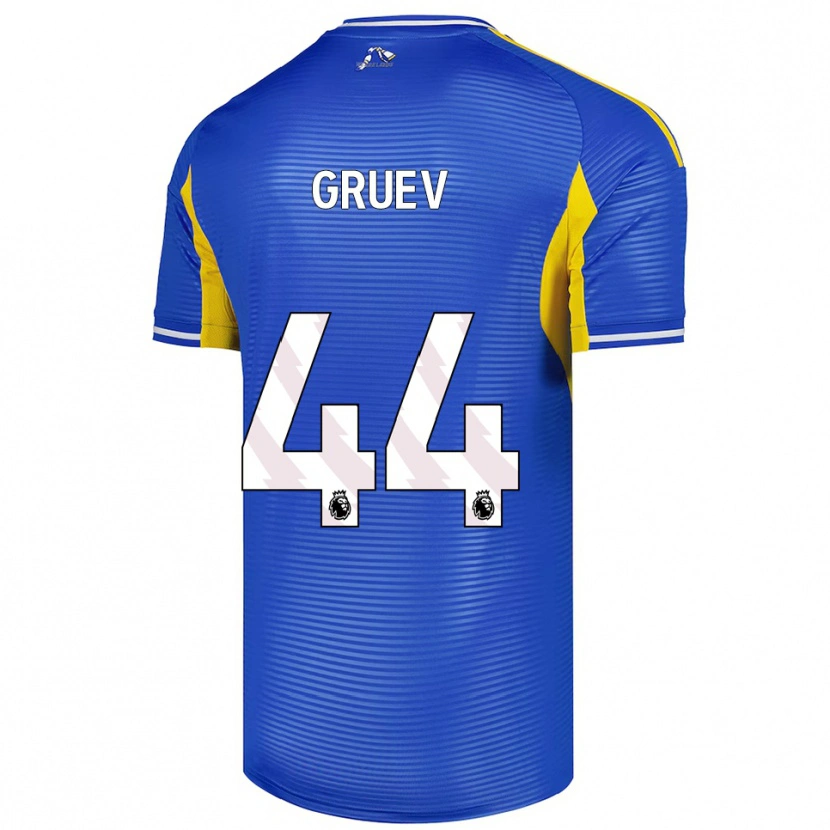 Danxen Dames Ilia Gruev #44 Blauw Geel Uitshirt Uittenue 2025/26 T-Shirt