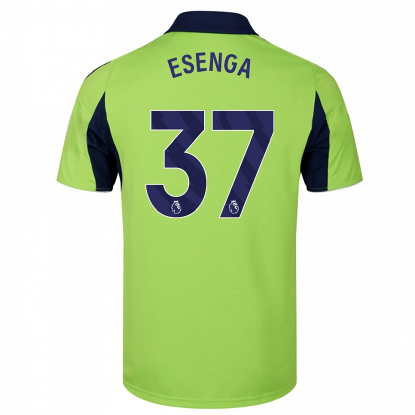 Danxen Dames Jonathan Esenga #37 Groen Marineblauw Wit Uitshirt Uittenue 2025/26 T-Shirt