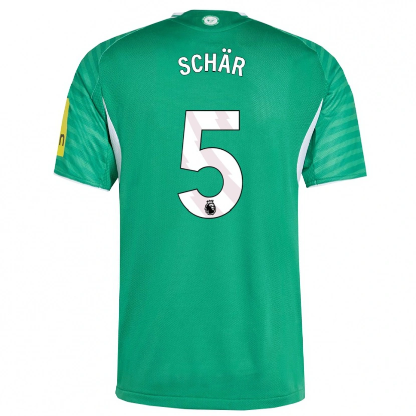 Danxen Dames Fabian Schär #5 Groen Wit Uitshirt Uittenue 2025/26 T-Shirt