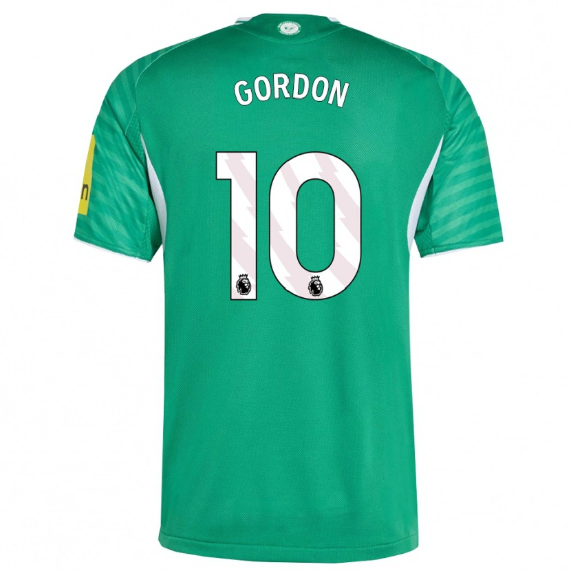 Danxen Dames Anthony Gordon #10 Groen Wit Uitshirt Uittenue 2025/26 T-Shirt