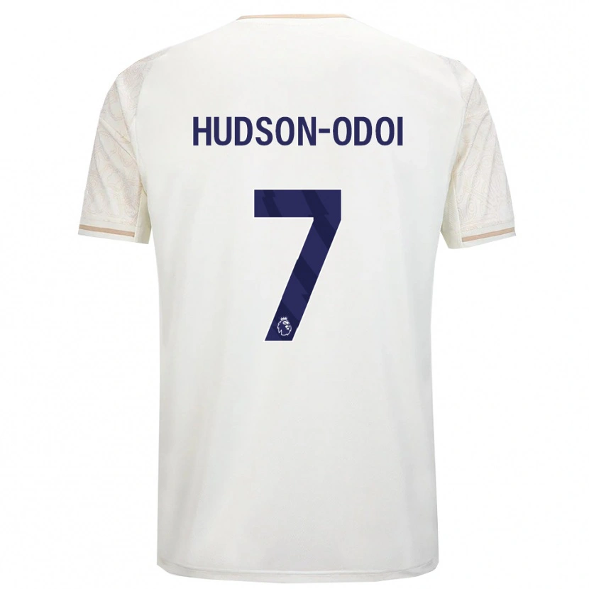Danxen Dames Callum Hudson-Odoi #7 Gebroken Wit Zwart Uitshirt Uittenue 2025/26 T-Shirt