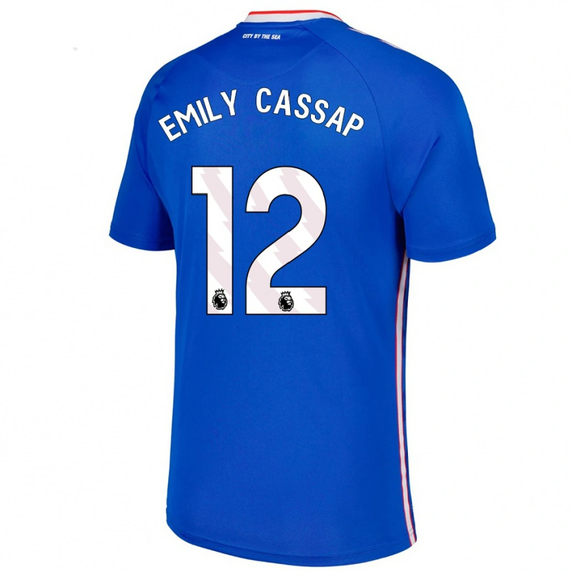 Danxen Dames Emily Cassap #12 Blauw Wit Uitshirt Uittenue 2025/26 T-Shirt