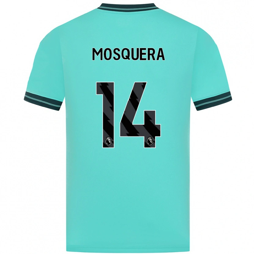 Danxen Dames Yerson Mosquera #14 Hemelsblauw Groen Uitshirt Uittenue 2025/26 T-Shirt