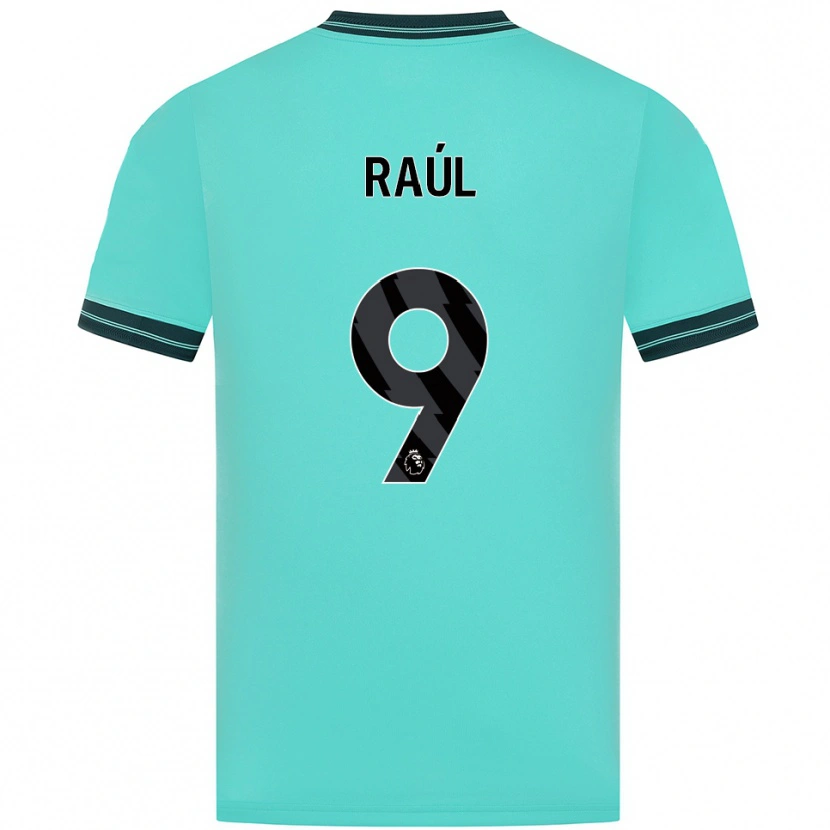Danxen Dames Raul Jimenez #9 Hemelsblauw Groen Uitshirt Uittenue 2025/26 T-Shirt