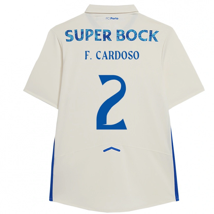 Danxen Dames Fábio Cardoso #2 Wit Blauw Thuisshirt Derde Tenue 2025/26 T-Shirt